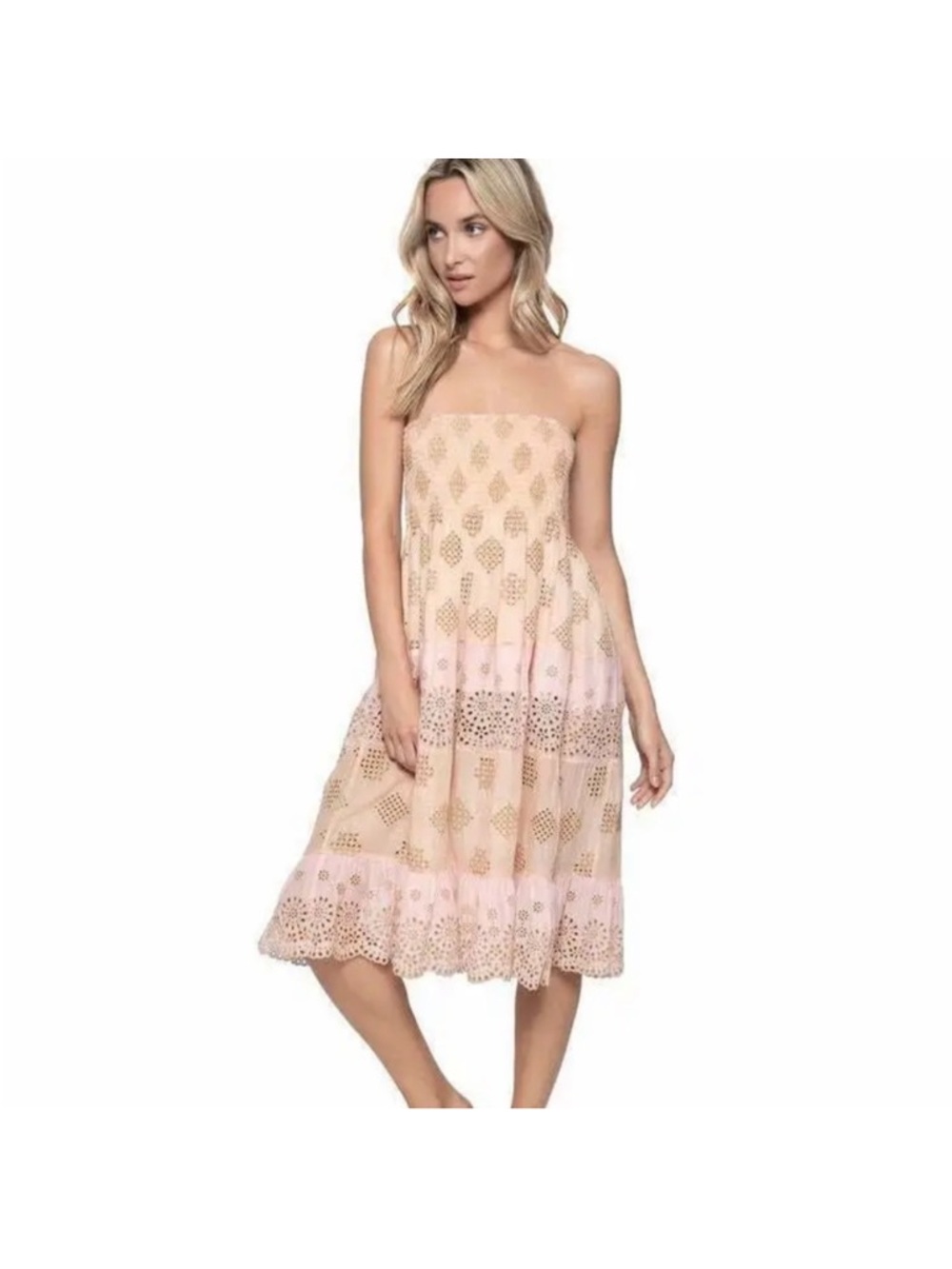 PQ Evie Smocked Cover Up Strapless Dress / Skirt Retails $144